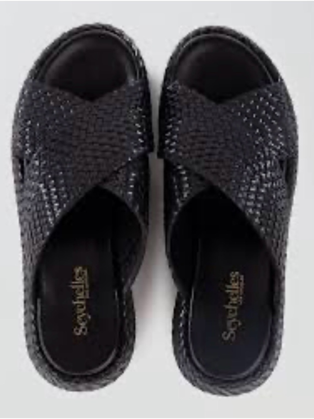 Seychelles Black Woven Platform Slide Sandals - Picture 5 of 11